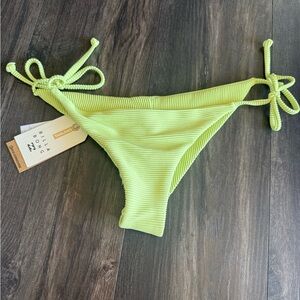 NWT Billabong Neon Green Ribbed Tanga Bikini Bottom
